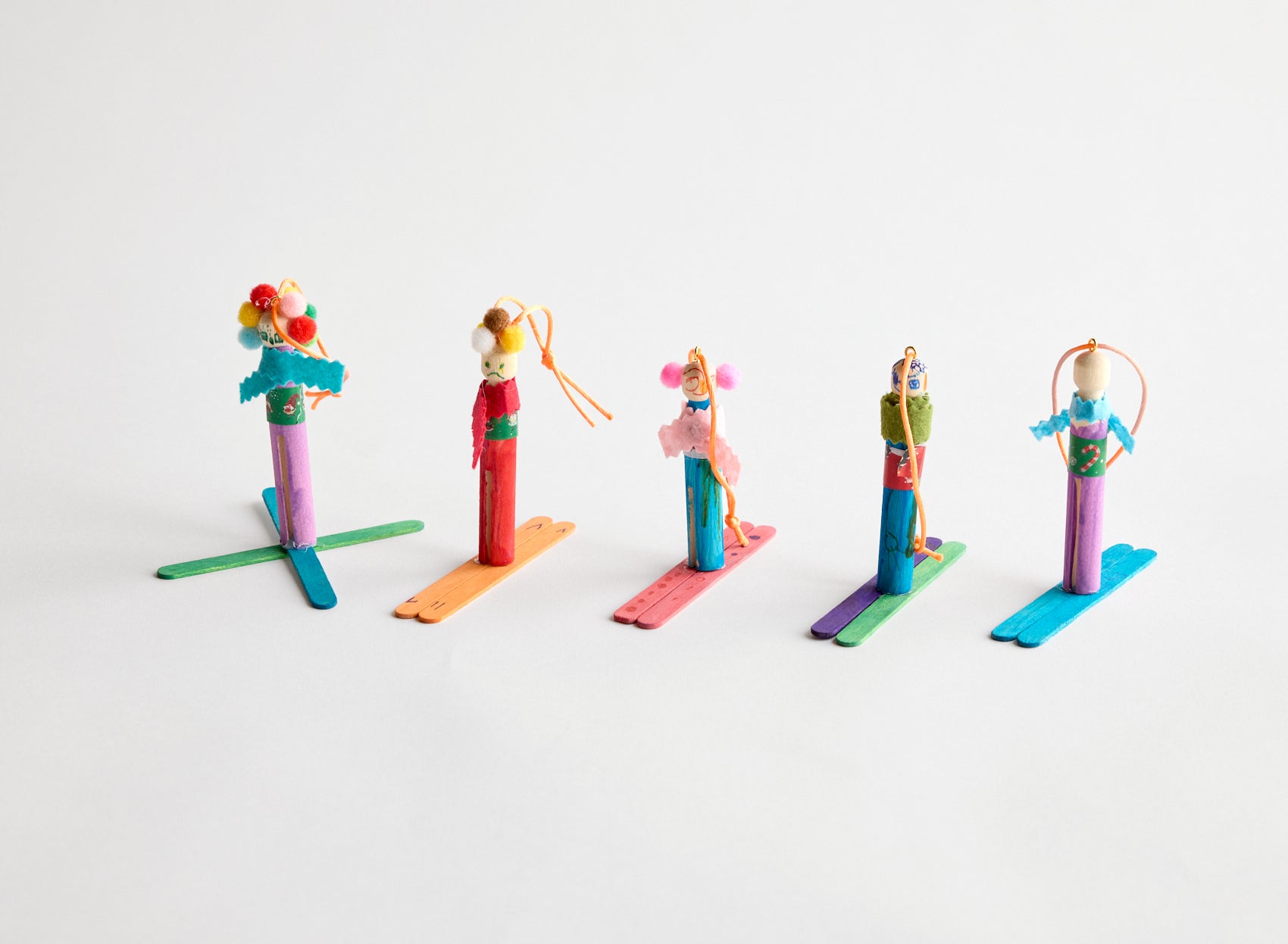 Hand-made Skier Ornaments