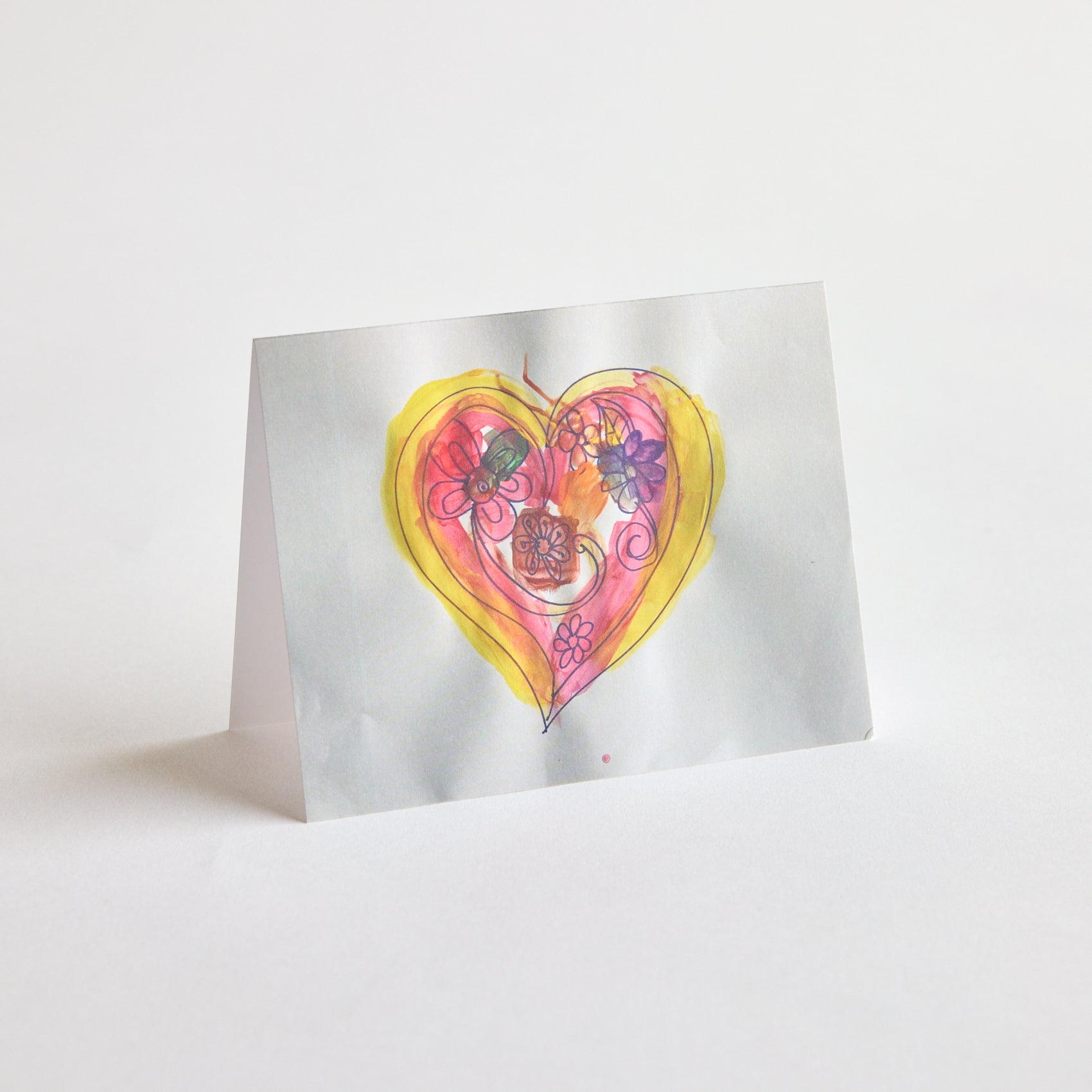 Yellow Heart Note Card